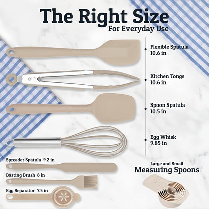 Mixing Bowls with Lids Set,7PCS Stainless Steel Bowls with 3 Grater Attachments and Measuring Spoons,Ideal for Kitchen Cooking & Serving,Non-slip Bottoms Size 6, 4, 3, 2.1,1.5,1,0.63QT (Beige)
