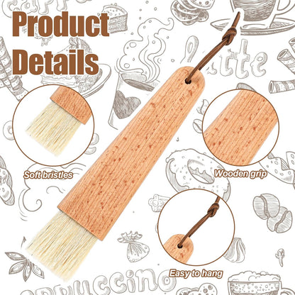 Pastry Brush with Beech Wood, Natural Boar Bristle Basting Brush for Cooking Flat Food Brushes for Spreading Butter Oil Sauce Barbecue Baking Kitchen Cooking