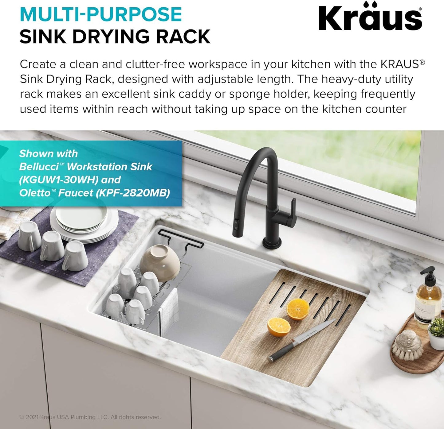 KRAUS Stainless Steel Colander for Workstation Kitchen Sink, CS-6