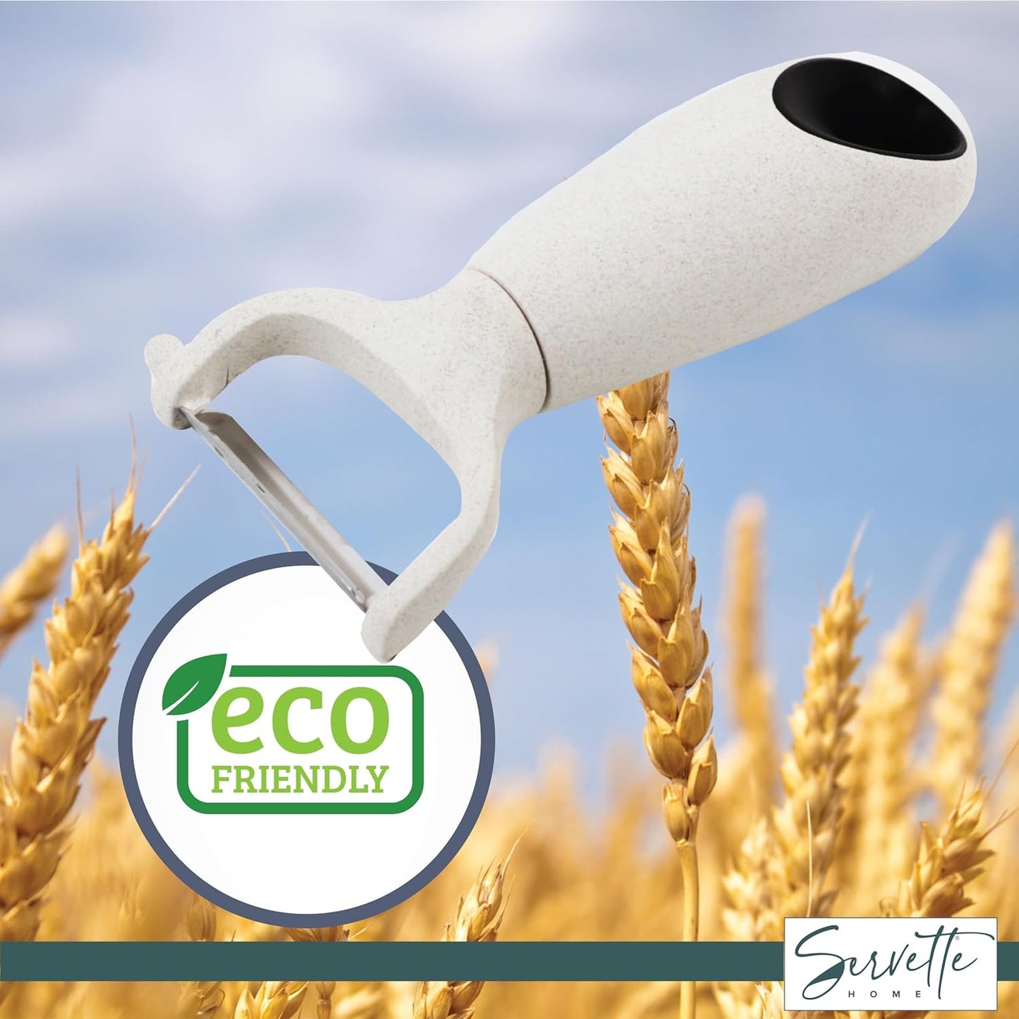 Fruit and Vegetable Peelers with Stainless Steel or Ceramic Blades, Wheat Straw Handles (Ceramic)
