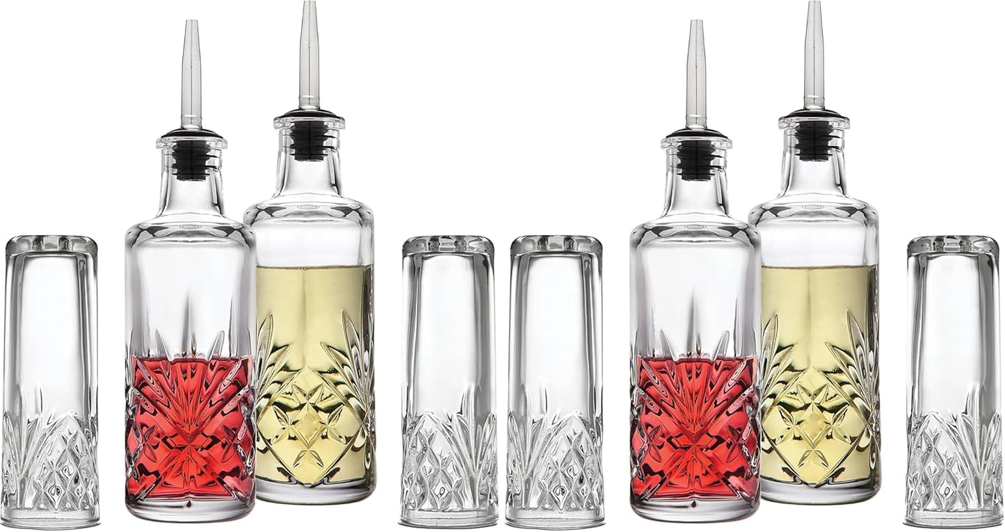 Godinger Oil and Vinegar Dispenser Cruet Set, Condiment Pourer Bottle - Dublin Collection