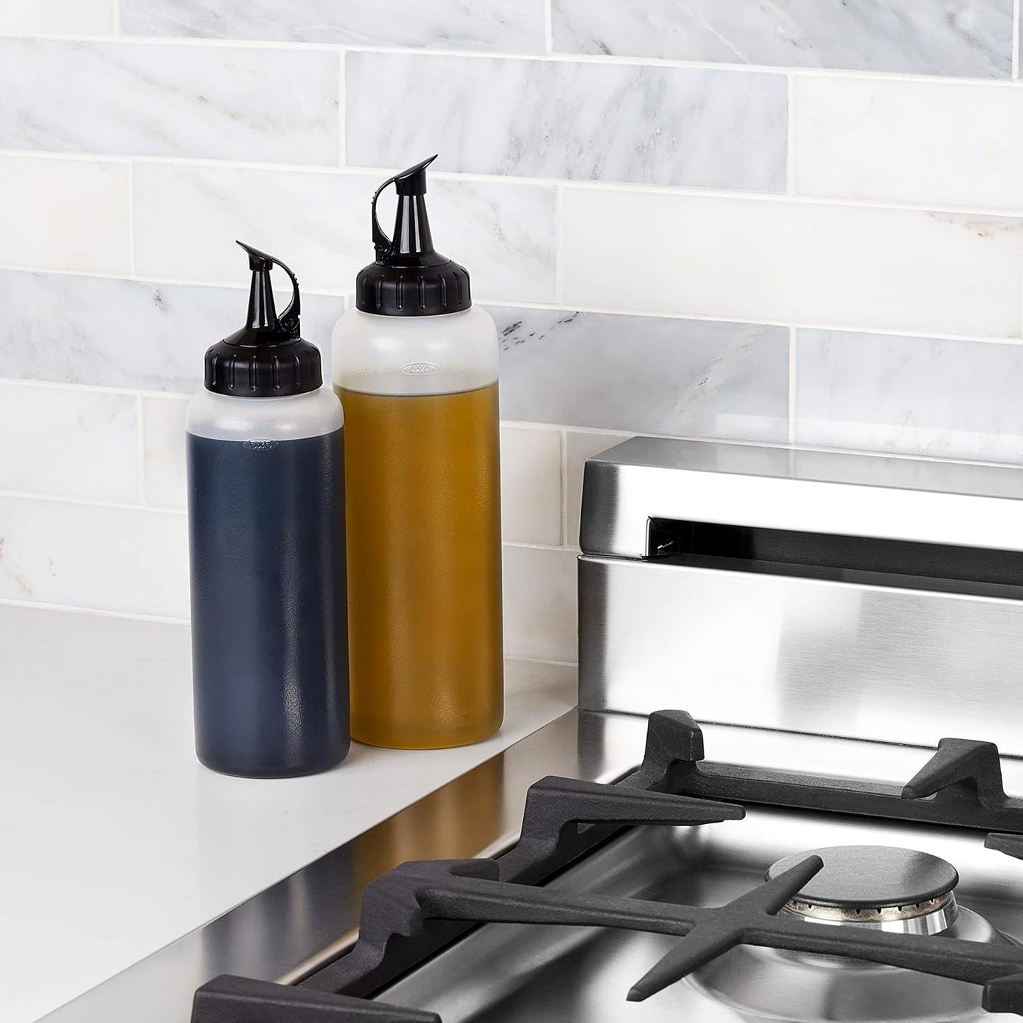 OXO Good Grips Little Salad Dressing Shaker + Chef's Squeeze Bottle Set
