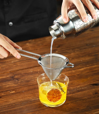 Fine Mesh Cocktail Strainer, Stainless Steel, Long Handle Set of 2 (Stainless Steel set of 2)