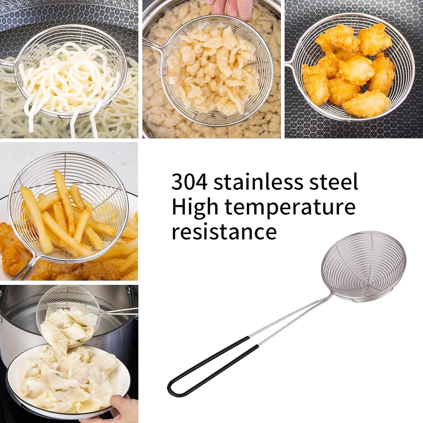 Premium Grade Stainless Steel Spaetzle Maker Widen Plastic Handle with Skimmer Spider Strainer Homemade Egg Noodle Dumpling Perfect Sized for pots and Pans Making Tool