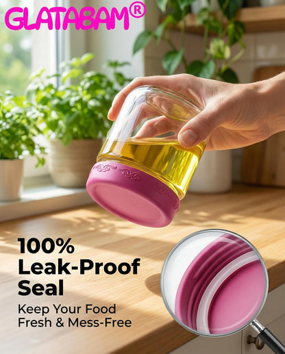 4 OZ Salad Dressing Jar 8 Pack, Airtight Leakproof Bulk Small Glass Sauce Jar with Lids, Reusable for Lunch Box, Bento, Travel & Meal Prep(4 OZ-8Pack)
