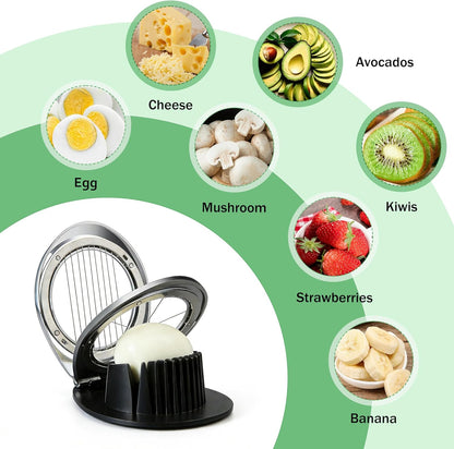 3 in 1 Egg Slicer, Egg Cutter Egg dicer for Boiled Eggs -Stainless Steel Wire with 3 Slicing Styles