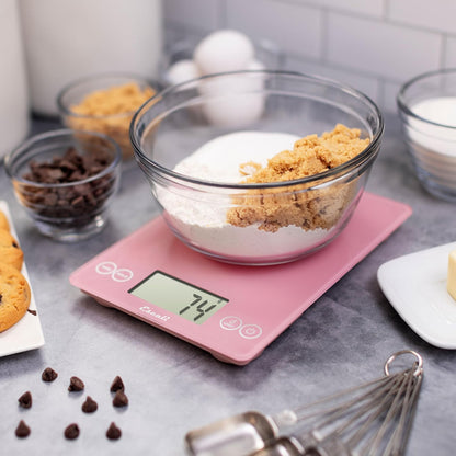 Escali Arti Glass Food Scale Digital Countertop Kitchen, Baking and Cooking Scale with Nutrition and Calorie Counter, 15-Pound Capacity, 9" x 6.5" x .75", Gray Storm