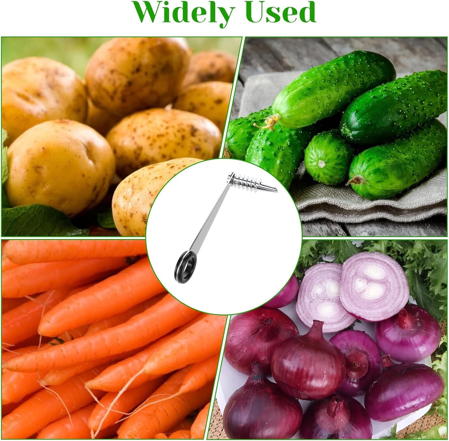 Potato Spiral Cutter Stainless Steel Vegetable Spiralizer Spiral Cutter for Veggies Cucumbers Carrots Potatoes Fruits - Compact and Easy to Use Kitchen Tools