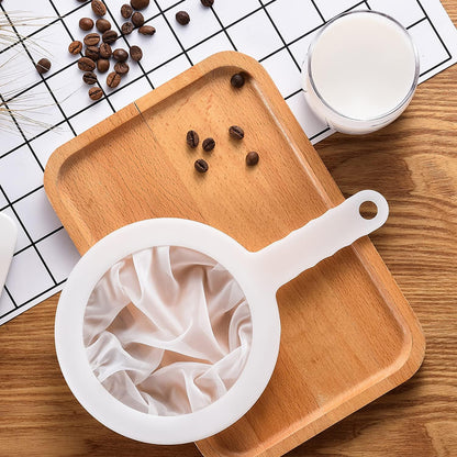 Mini Skater 400 Mesh Kitchen Ultra-fine Mesh Strainer, Nylon Mesh Filter Spoon with Handle Kitchen Tool for Fine Wine, Fine Precipitation of Cold Wine, Cold Water Precipitation (1Pcs)