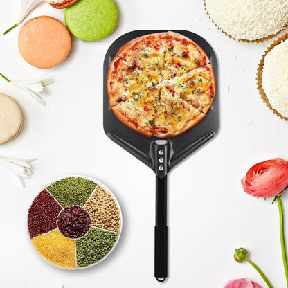 Perforated Pizza Peels 6 INCH pizza spatula paddle Long Handle Metal Pizza Spatula for Indoor and Outdoor (6 Inch)