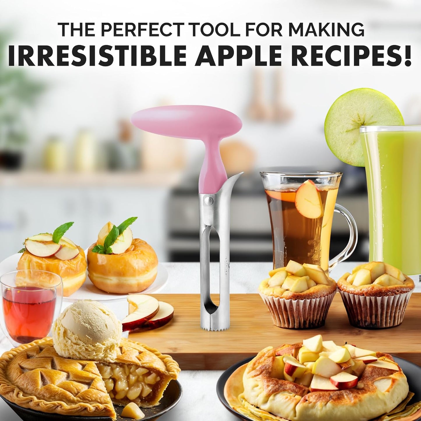 Zulay Kitchen Stainless Steel Pineapple Corer & Slicer – Heavy Duty Pineapple Cutter & Eye Removal Tool – Effortless Core Remover Tool with Sharp Reinforced Blade & Ergonomic Handle - Black