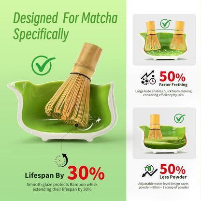 TEANAGOO Matcha Whisk Set,7 Pcs Matcha Start Set Lt.Grey,Matcha Kit for Ceremony,Matcha Tea Set with Whisk and Bowl with All Accessories,Gift for Friend/Family