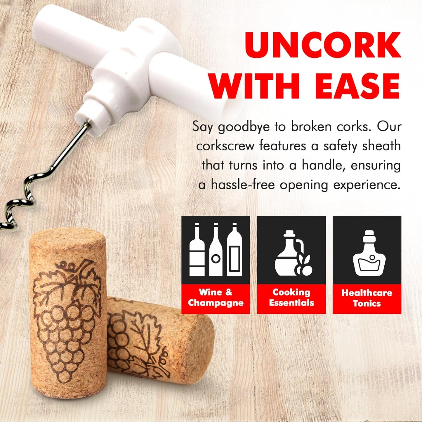 Chef Craft Select Metal Winged Corkscrew, 6.5 inch, Black and Chrome