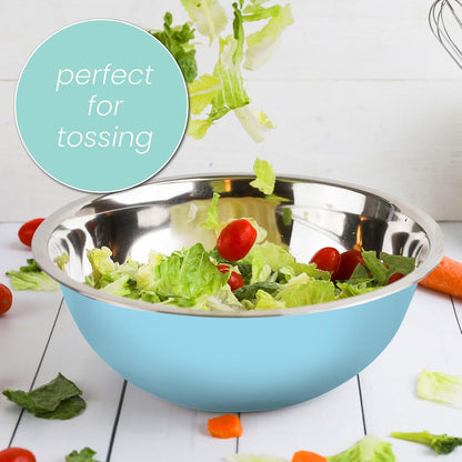 WHYSKO Meal Prep Stainless Steel Mixing Bowl (5-Piece Set) Home, Refrigerator, and Kitchen Food Storage Organizers | Ecofriendly, Heavy Duty, No Lids