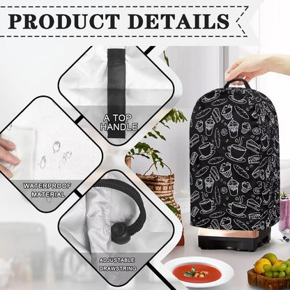 Coffee Pastry Blender Dust Cover with Drawstring Field Stand Mixer or Coffee Maker Cover Anti Fingerprint Polyester Appliance for Home Kitchen Decor