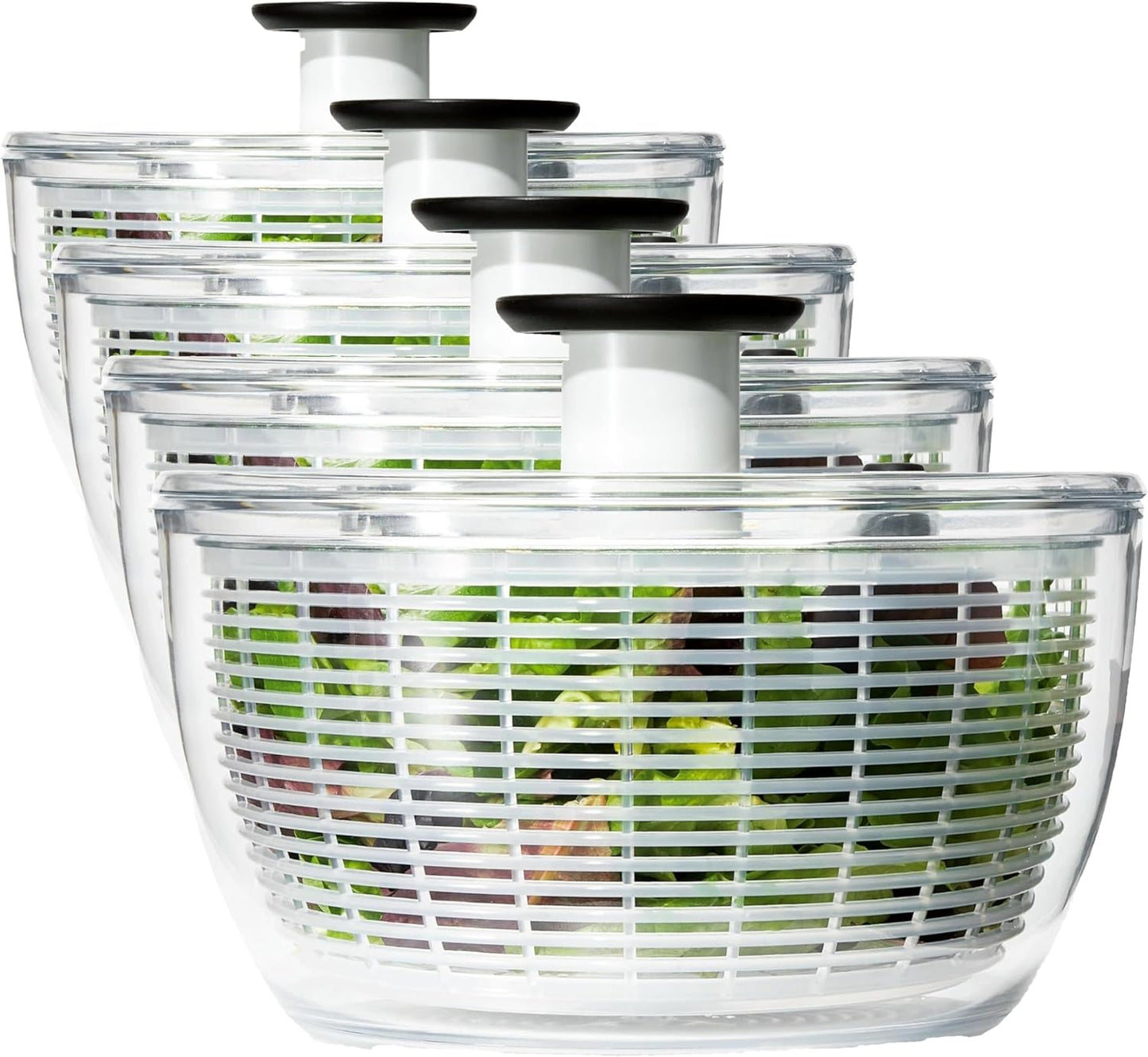 OXO Good Grips Salad Spinner - Large, Green Lettuce & Fruit Washer, BPA-Free, Easy One-Hand Pump