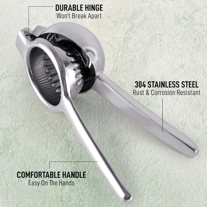 Lemon Squeezer Stainless Steel with Premium Quality Heavy Duty Solid Metal Squeezer Bowl - Large Manual Citrus Press Juicer and Lime Squeezer Stainless Steel - by Zulay Kitchen