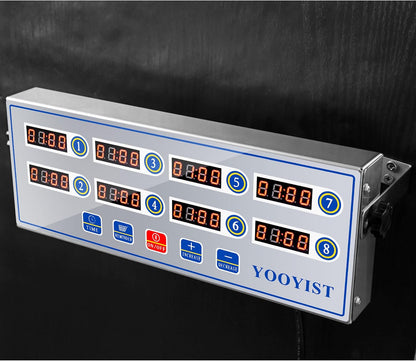 Precision Kitchen Timers for Cooking – 8 Channel Commercial Kitchen Timer Restaurant Kitchen Supplies – Stainless Steel Digital LED Chef Cooking Timer – Reminder Function, Loud Alarm, Black
