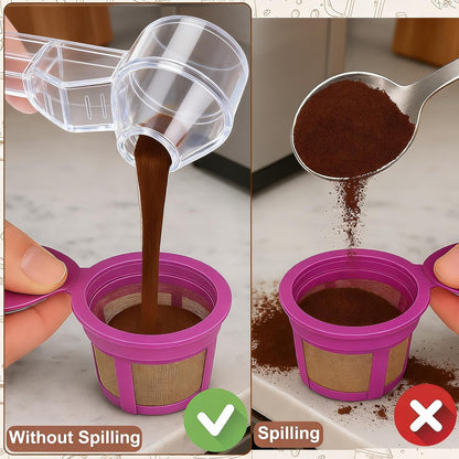 Palksky Coffee Scoop & Funnel for Reusable K Cup Refillable Coffee Pods, 2 Tablespoon Slide Coffee Measuring Funnel Scooper,1PCS