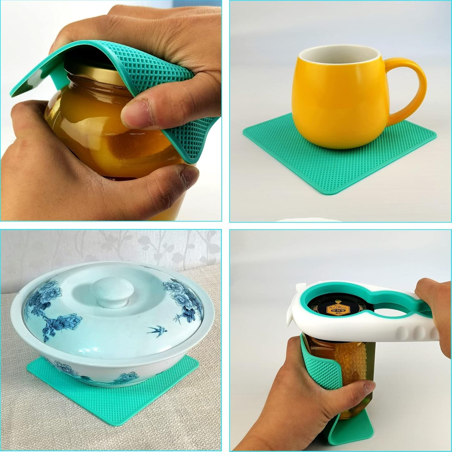 Otstar Jar Opener & Bottle Opener Set for Weak Hands - Multi-Function Kitchen Opener Tool for Seniors with Arthritis, Elderly - Includes Jar Lid Gripper Pad, Corkscrew Opener