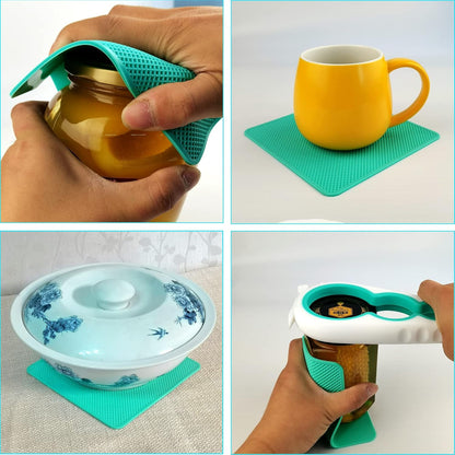 Otstar Jar Opener & Bottle Opener Set for Weak Hands - Multi-Function Kitchen Opener Tool for Seniors with Arthritis, Elderly - Includes Jar Lid Gripper Pad, Corkscrew Opener