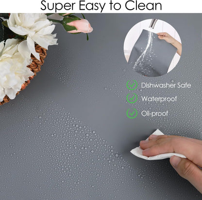 Standard Silicone Mat,Black Baking Mat-Food Grade Kids Dinner Table Placemat Non Slip Counter Mat with Raised Edges Heat Resistant Mat for Air Fryer Nonstick Pastry Dough Mat(1 Pack 23.6'' x 15.7'')