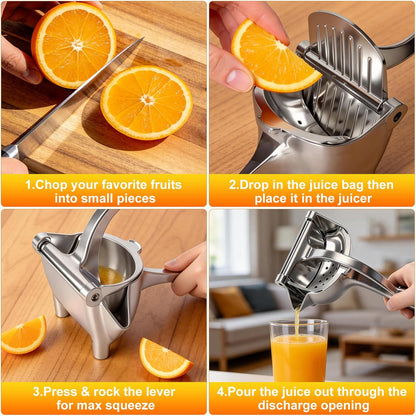 Heavy Duty Manual Fruit Juicer Press, 2026 Upgrade Lemon Juicer Hand Press with Large Capacity, Ergonomic Grip, Detachable Aluminum Alloy Juice Extractor, Orange Citrus Pomegranate Grapefruit