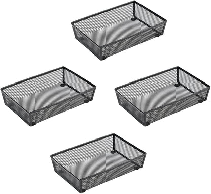 BYCY 3 Pack Mesh Flatware Drawer Organizer for Kitchen/Office/Home Tools,Spoon Knife Fork Organizers Box Utensil Tabletop Storage Tray (12 x 6 x 2 Inch)