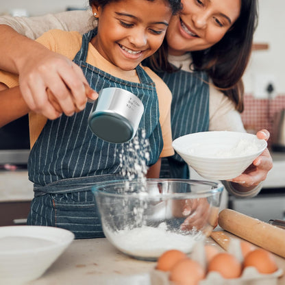 Magnetic Measuring Cups and Spoons Set, 7 Nesting Stainless Steel Measuring Cup Set with Easy to Read Markings, 7 Magnetic Measuring Spoons & 1 Leveler for Measuring Dry or Liquid Ingredients