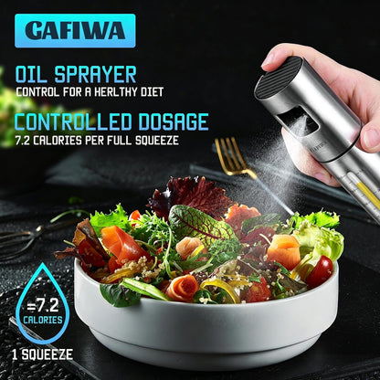 Olive Oil Sprayer for Cooking, Small Avocado Oil Spray Bottles, Stainless Steel Oil Sprayer for Cooking, Oil Mister Dispenser Spritzer Bottle for Kitchen, 100ml, Leak-Proof and Portable.