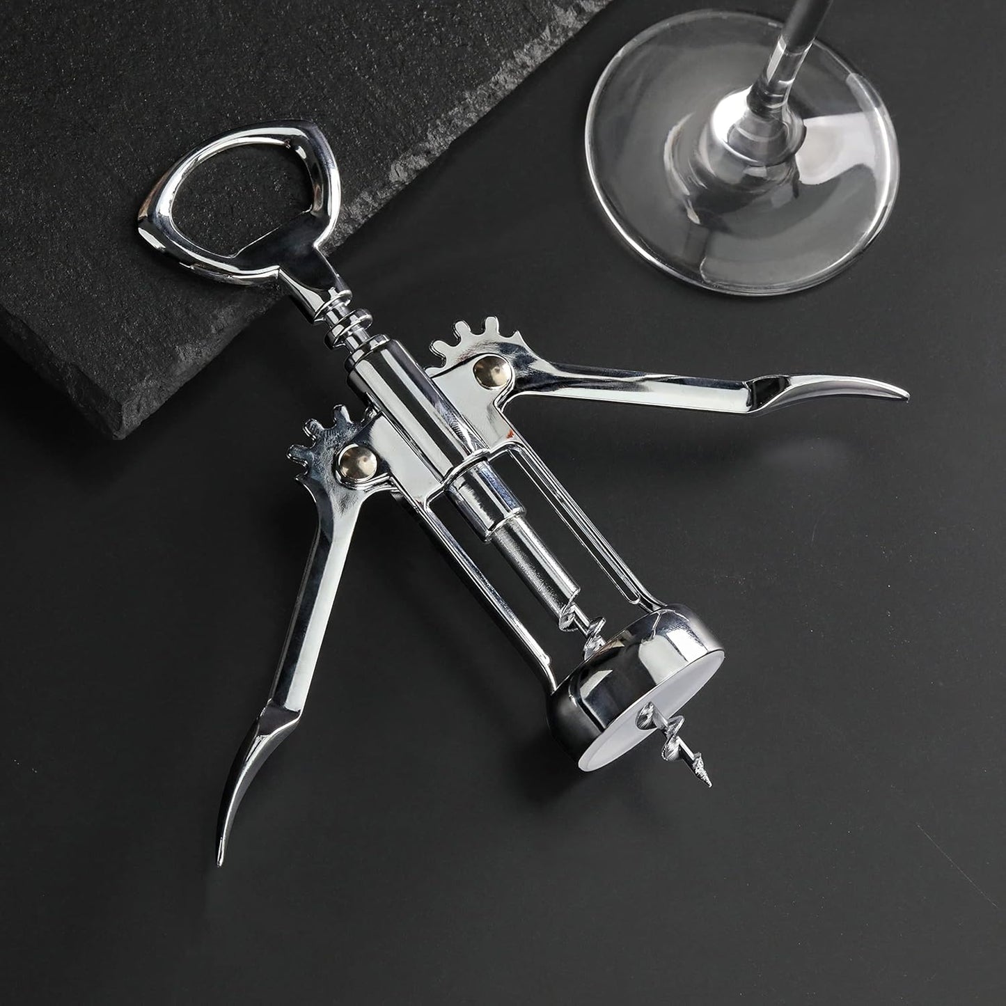 New Star Foodservice 48209 Zinc Alloy Wing Corkscrew, 7-Inch