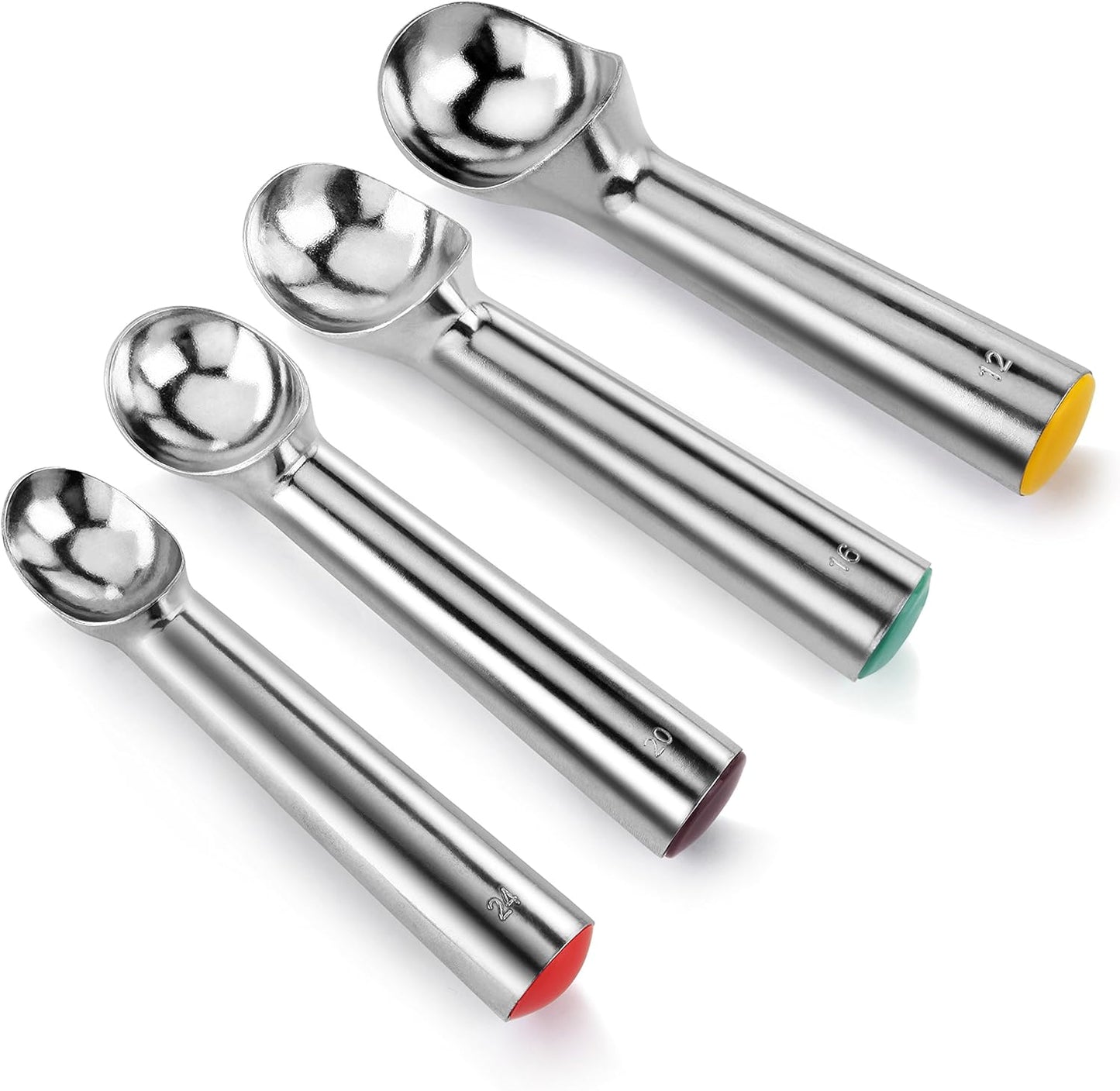 New Star Foodservice Size 20, 2 oz Commercial Ice Cream Dipper Scoop, Aluminum Portion Scoop with Color-Coded Handle, Hand Wash Only