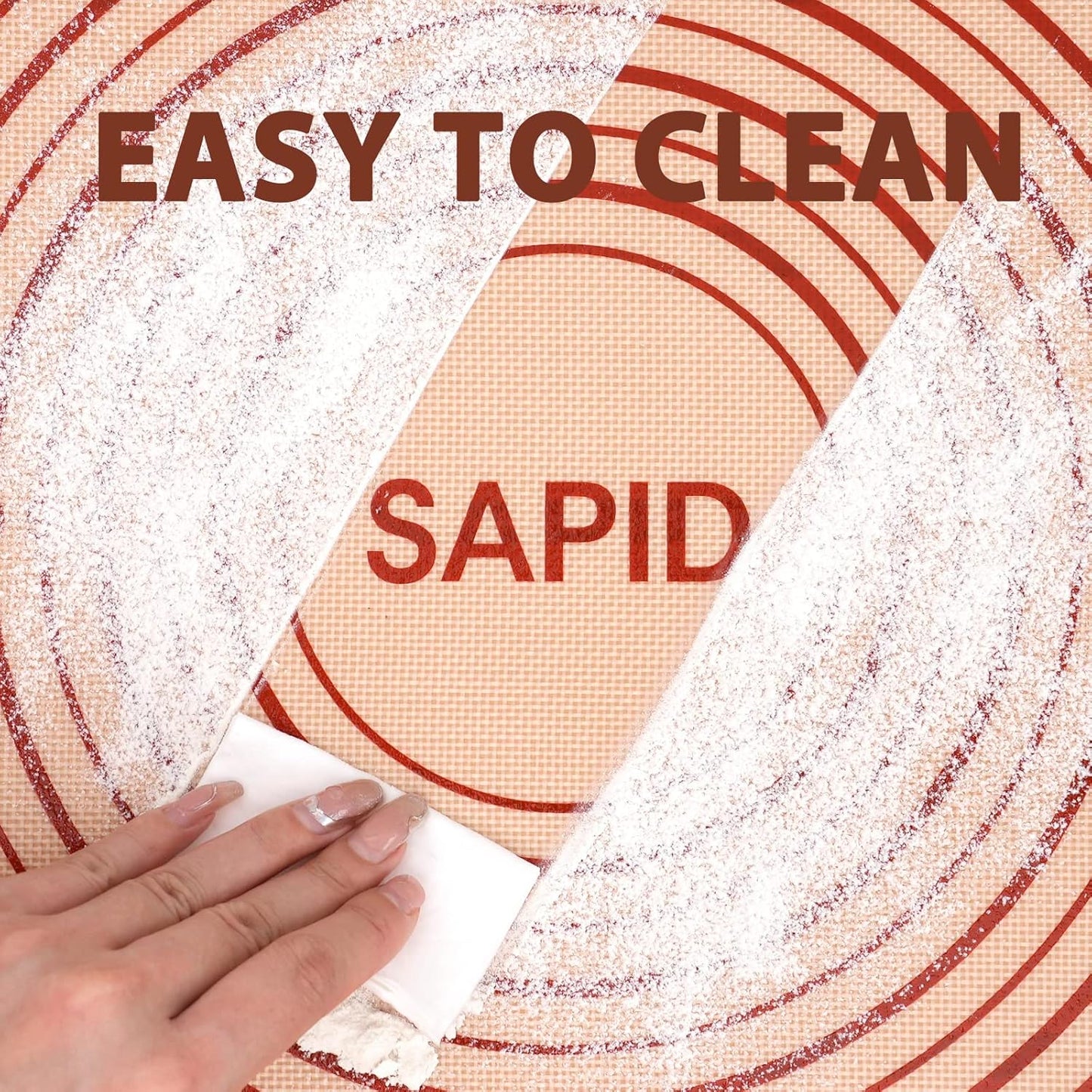 Sapid Extra Thick Silicone Pastry Mat Non-slip with Measurements for Non-stick Silicone Baking Mat Extra Large, Dough Rolling, Pie Crust, Kneading Mats, Countertop, Placement Mats (20" x 28",Gray)