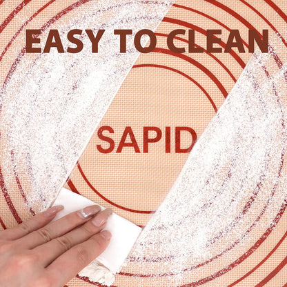 Sapid Extra Thick Silicone Pastry Mat Non-slip with Measurements for Non-stick Silicone Baking Mat Extra Large, Dough Rolling, Pie Crust, Kneading Mats, Countertop, Placement Mats (20" x 28",Gray)