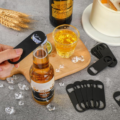 Remerry 50 Pcs Bottle Openers Stainless Steel Flat Bottle Opener Bulk 3.4 x 1.3 Inches Bartender Beer Key Soda Can Mini Speed for Kitchen, Bar or Restaurant