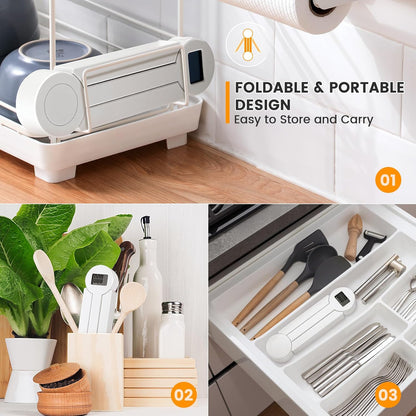 Folding Food Scale,Digital Kitchen Scale,Highly Accurate Compact Small Scale with LCD Display,Portable Food Scale Multiple Units Supported, Travel Scale for Measuring Intake of Healthy