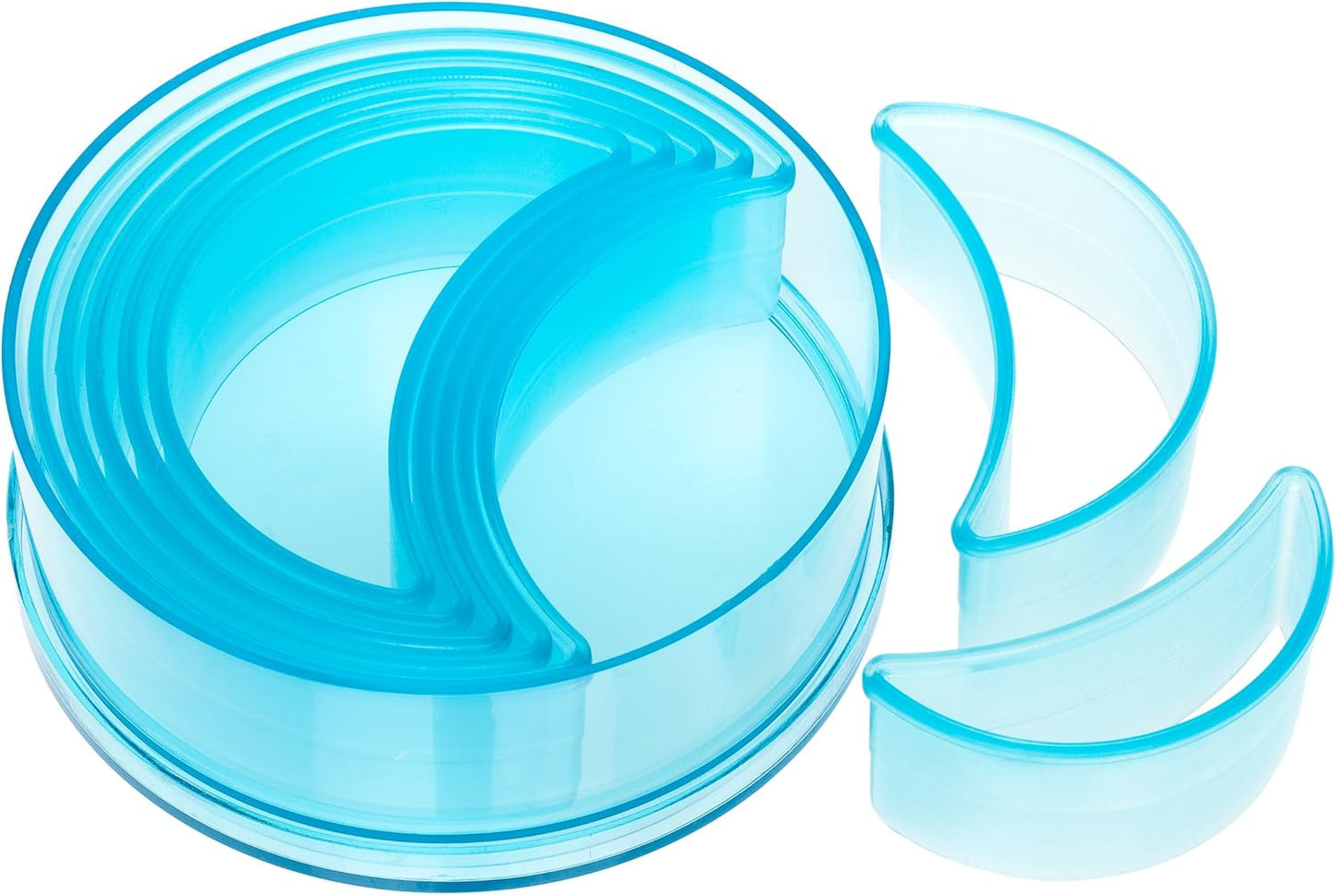 Ateco Plain Edge Round Cutter Set in Graduated Sizes, Durable, Food-Safe Plastic, 9 Pc Set, Blue