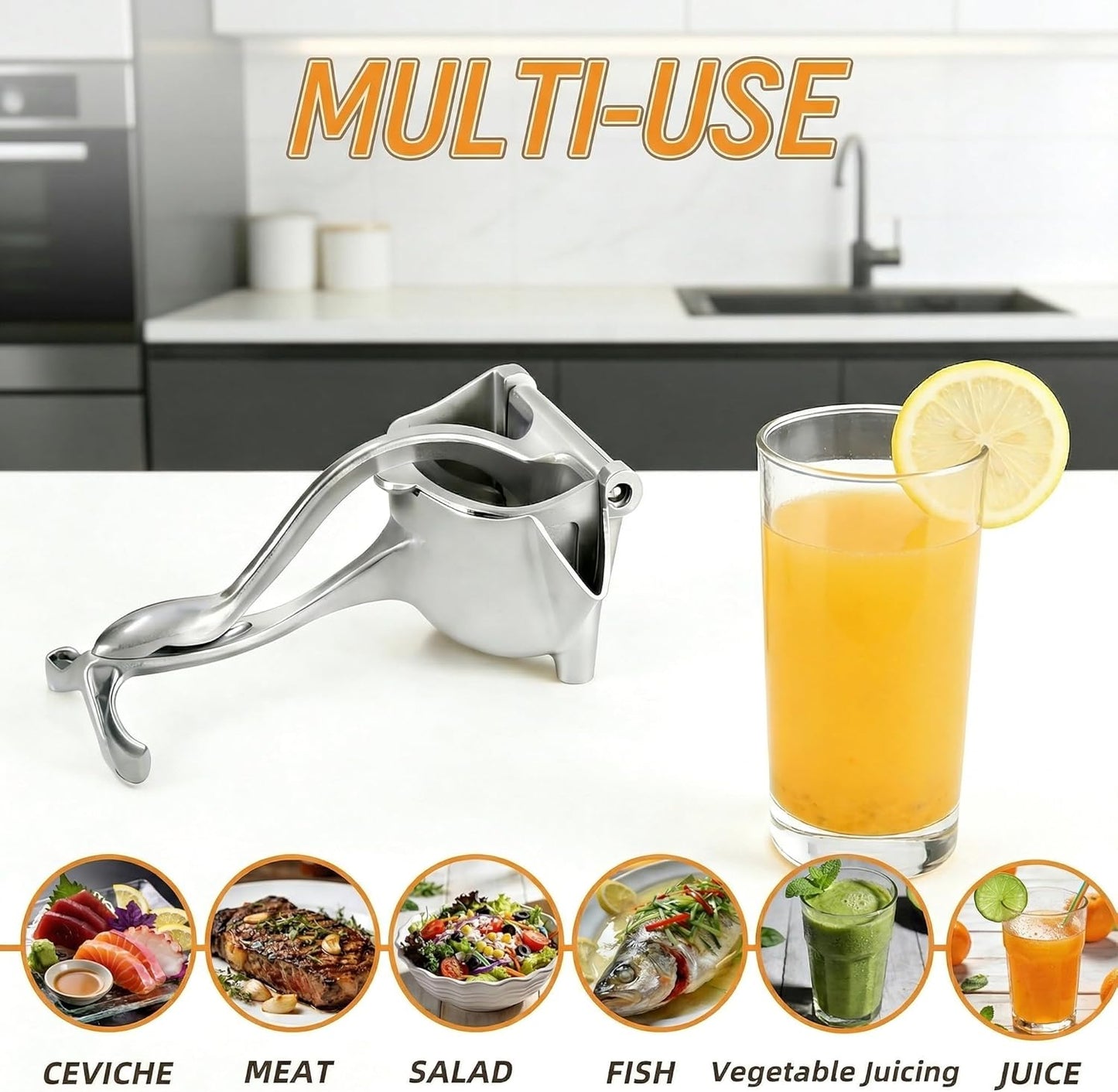 2026 New Model Manual Juicer Press, Aluminum Alloy Lemon Squeezer & Citrus Pomegranate Grapefruit Extractor, 0.6L Capacity, Ergonomic Non-Slip Grip for Easy Cleaning, Kitchen Juice Tool.