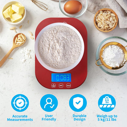 Smart Weigh Mint Green Digital Kitchen Scale for Cooking, Weight Loss, Calorie Tracking, Baking, Food Portion Control, and Meal Prep - Accurate Measurements in Grams and Ounces