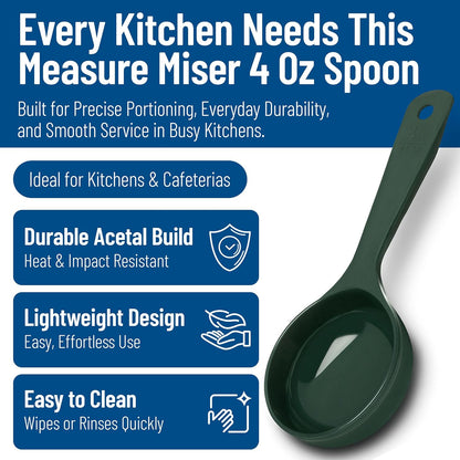 Carlisle FoodService Products 492104 Measure Miser Solid Measuring Spoon with Short Handle, 1 Ounce, Yellow