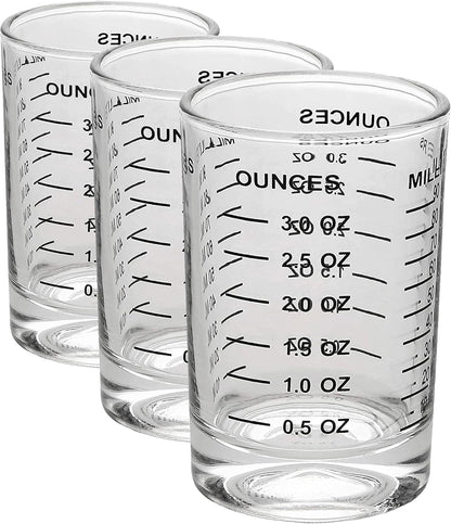 OGGI Measuring Shot Glass with Measuring Lines, 3oz / 90ml - Bartender Accessories, Jigger for Bartending, Shot Glass Measuring Cup with Ounces & Milliliters