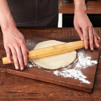Classic French Rolling Pins Bamboo Wooden Rolling Pin for Baking Pizza Dough Pie Cookie, 13-Inch