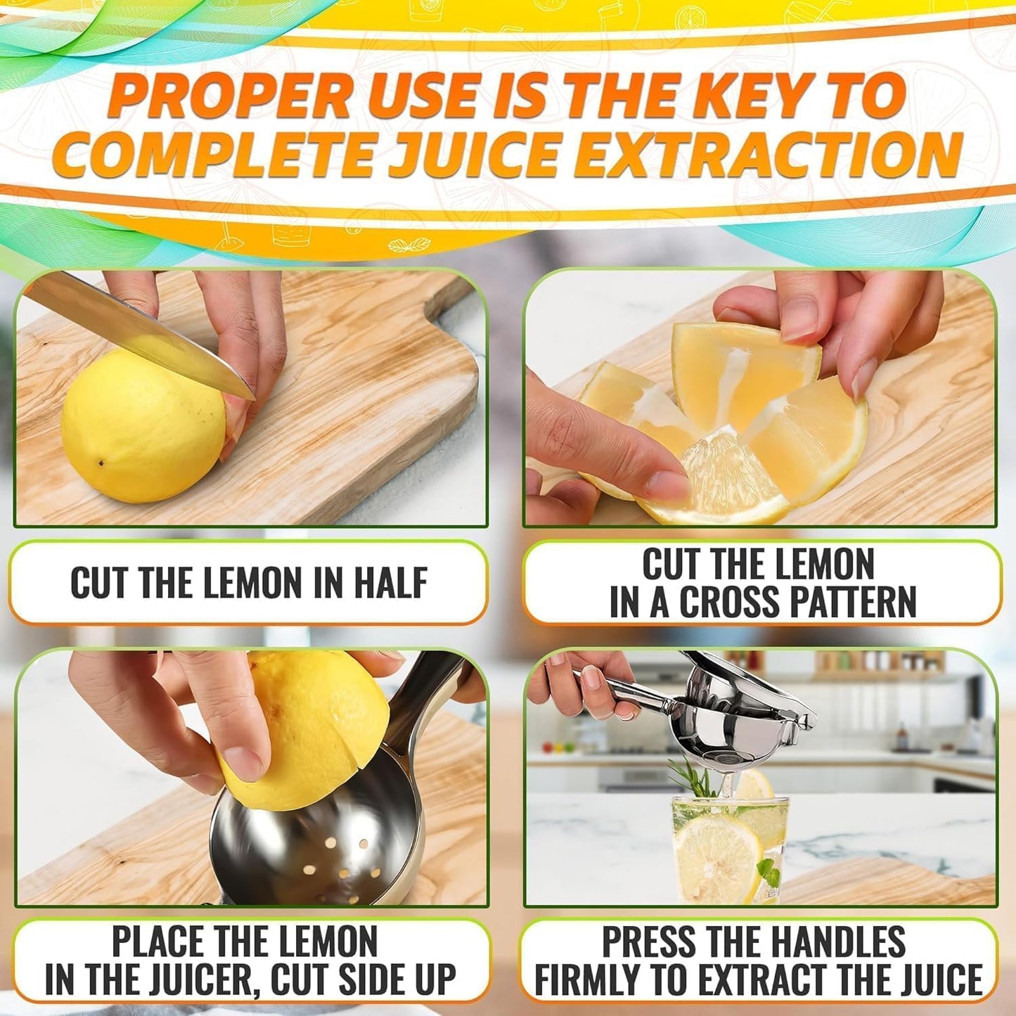 Hand Juicer Squeezer with Ergonomic Heavy Duty Handle – 20 oz Bowl Aluminum Lemon Juicer with Pour Spout for Mess-Free Pouring - Manual Citrus Press for Lemon, Orange, Lime, Grapefruit, Pomegranate