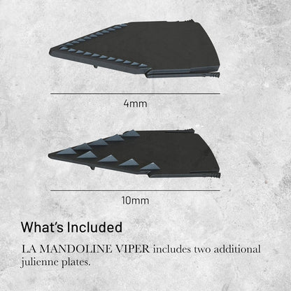 de Buyer LA MANDOLINE REVOLUTION MASTER - Removable, Double-Sided Stainless Steel Blade - Ideal for Cutting, Shredding, Dicing & Cubing - Includes 6 Julienne Blades & Extra Pusher - Made in France