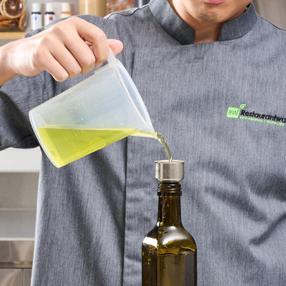Restaurantware RW Base 16.9 Ounce Olive Oil Dispenser 1 Kitchen Oil Dispenser Bottle - With Stainless Steel Pourer Non-Leaking Black Glass Olive Oil Pourer For Cooking Or Salad Dressings