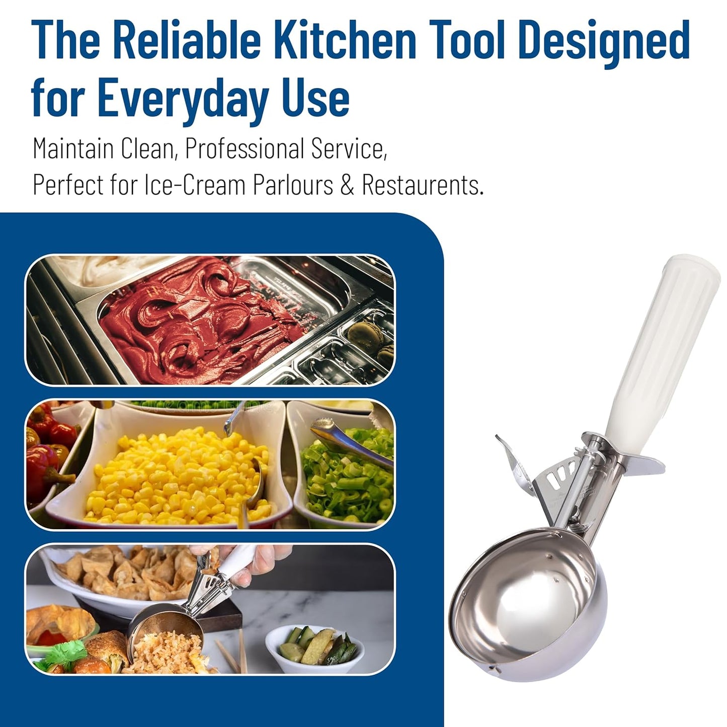 Carlisle FoodService Products 60300-30 Stainless Steel Portion Control Disher Scoop, 1.3 oz, Black, 1 Count