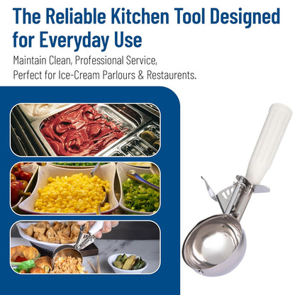 Carlisle FoodService Products 60300-30 Stainless Steel Portion Control Disher Scoop, 1.3 oz, Black, 1 Count
