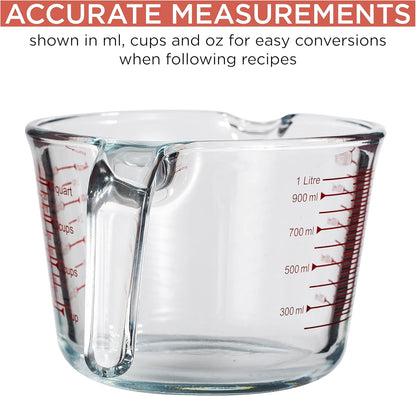 COOK WITH COLOR Glass Measuring Cups - Ideal for Cooking and Baking, Green