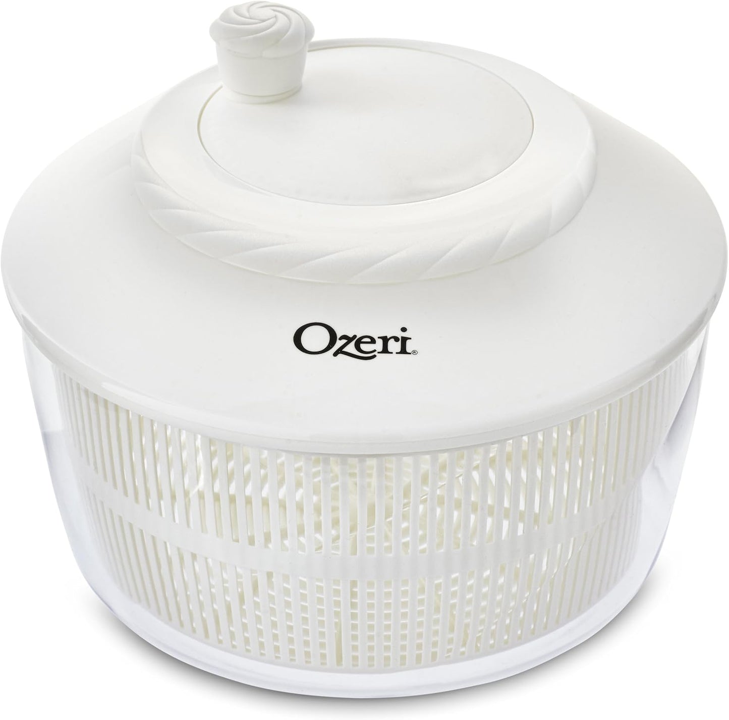 Ozeri Italian Made Fresca Salad Spinner and Serving Bowl, BPA-Free, Green, 4.4 qt