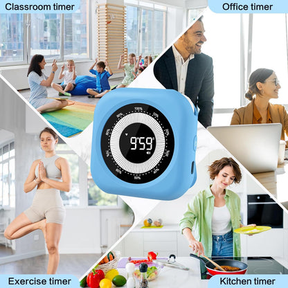 Visual Timer for Classroom Rechargeable, 10-Hour Digital Timers with Visual Time Bars Design, 3 Brightness/3 Volume Adjustable Magnetic Timer, Countdown/up Timer for Study Game Gym Kitchen Office